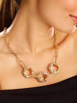 Priyaasi - Rose Gold Plated Brass-Solid Necklace