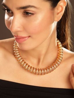 Priyaasi - Gold Plated Brass Solid Necklace