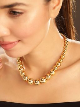 Priyaasi - Gold Plated Brass Solid Necklace