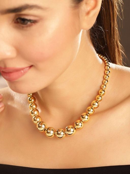 Priyaasi Gold Plated Brass Solid Necklace