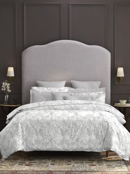 MYTRIDENT - Nectarsoft Printed Bedsheet 300 Tc 100% Cotton - Willow Grey (King)