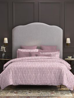 MYTRIDENT - Nectarsoft Printed Bedsheet 300 Tc 100% Cotton - Silas Pink (King)