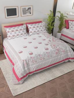 Cortina - Luxurious Red Microfiber Queen Bedsheet Set Premium 140 Tc with 2 Pillow Covers