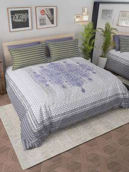 Cortina - Luxurious Purple Microfiber Queen Bedsheet Set Premium 140 Tc with 2 Pillow Covers
