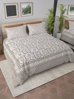 Cortina - Luxurious Cream Microfiber Queen Bedsheet Set Premium 140 Tc with 2 Pillow Covers