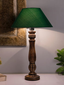Homesake - Victorian Black Table Lamp Green Shade