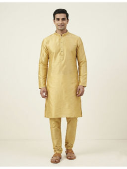 EKATVA ETHNIC - Yellow Art Silk Plain Kurta With Pant