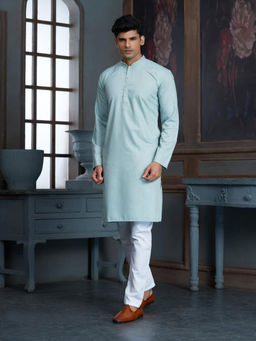 EKATVA ETHNIC - Green Men Pure Cotton Kurta With Pyjama
