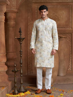 EKATVA ETHNIC - Yellow Men Regular Printed Kurta With Pyjama