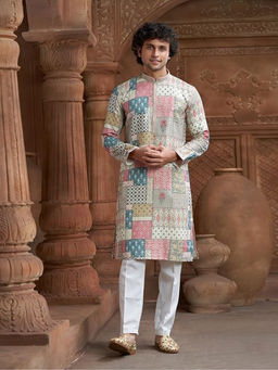 EKATVA ETHNIC - Men Regular Multi-Color Printed Kurta With Pyjama