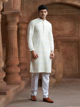 EKATVA ETHNIC - Men Multi-Coloured Rayon Printed Kurta With Pyjama