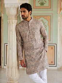 Jompers - Peach Emrbroidered Kurta