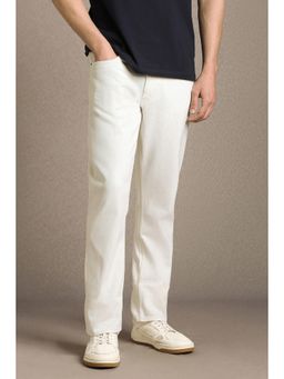 Louis Philippe - Men White Dark Wash Regular Fit Jeans