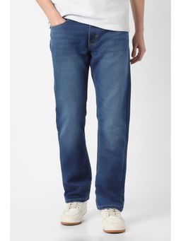 Peter England - Men Blue Mid Wash Jeans