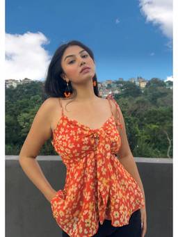 Shubh Shree Studio - Orange Autumn Maple Top