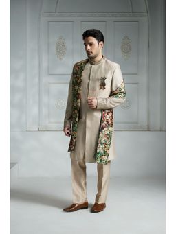 Rivaar by Rocky Star - Ivory Embroidered Sherwani (Set of 3)
