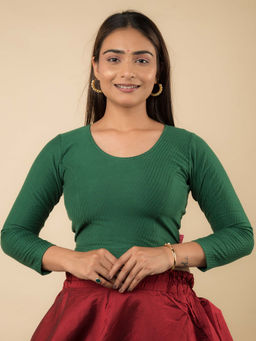 BINDIGASM'S ADVI - Green Dobby Long Sleeve High Back Neck