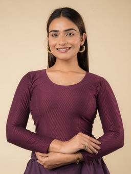 BINDIGASM'S ADVI - Purple Dobby Long Sleeve High Back Neck