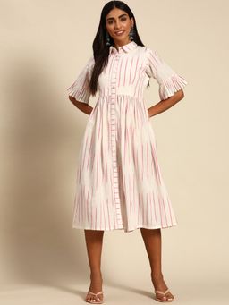 Gerua By Libas - Off White Printed Cotton Dress