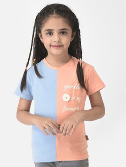 CRIMSOUNE CLUB - Girls Multi-Coloured T-Shirt with Colorblock Styling