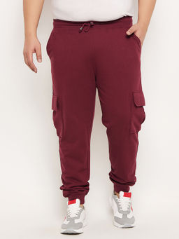 Club York - Maroon Solid Tapered Style Trackpants