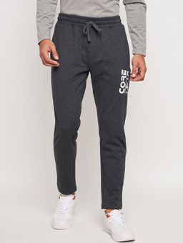 Club York - Anthra Melange Grey Printed Trackpants