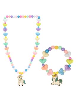 Asthetika Kids - Unicorn Charm Necklace Bracelet Jewellery Set