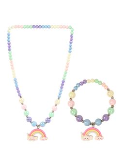 Asthetika Kids - Rainbow Charm Necklace Bracelet Jewellery Set