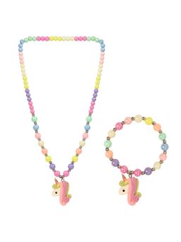 Asthetika Kids - Unicorn Charm Necklace Bracelet Jewellery Set