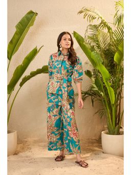 IMANA - Turquoise Floral Printed Co-Ord Set