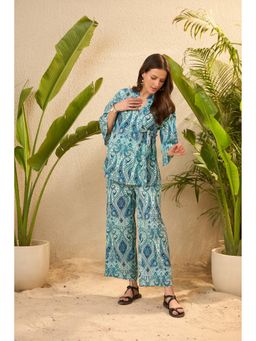 IMANA - Blue Paisley Printed Co-Ord Set