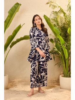 IMANA - Blue Floral Printed Co-Ord Set