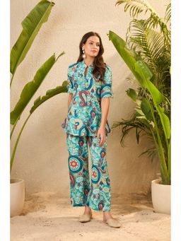 IMANA - Blue Floral Printed Co-Ord Set