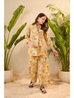 IMANA - Yellow Floral Printed Co-Ord Set