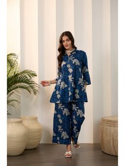 IMANA - Blue Floral Printed Co-Ord Set