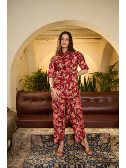 IMANA - Red Floral Printed Co-Ord Set