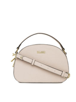 KLEIO - D Shape Structured Top Handle Handbag for Women Girls Cream