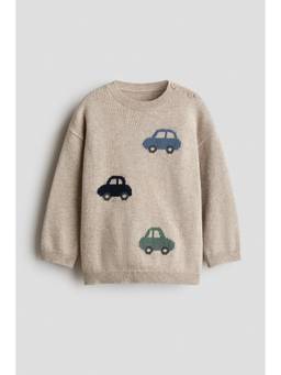 H&M - Boys Beige Jacquard-Knit Cotton Jumper