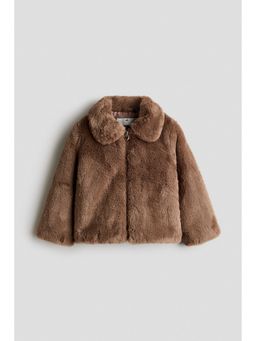 H&M - Girls Brown Fluffy Jacket