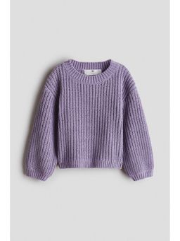 H&M - Girls Purple Chenille-Knit Jumper