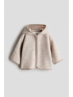 H&M - Unisex Beige Wool-Blend Fleece Jacket