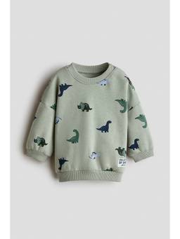 H&M - Boys Green Printed Sweatshirt