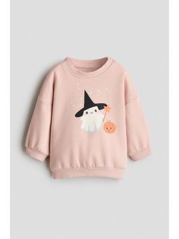H&M - Girls Peach Printed Sweatshirt