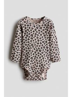 H&M - Unisex Brown Printed Cotton Bodysuit