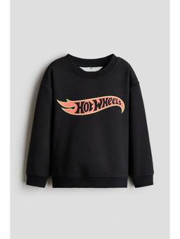 H&M - Boys Black Printed Brushed-Inside Sweatshirt