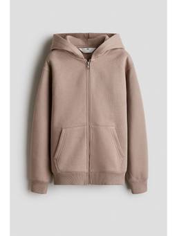 H&M - Boys Beige Brushed-Inside Zip-Through Hoodie