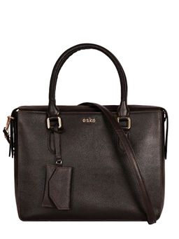Eske - Women Brown Nunzia Solid Tote Bag with Detachable Strap