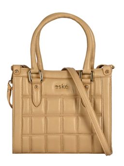 Eske - Women Light Beige Viviana Textured Handbag with Detachable Strap