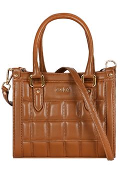 Eske - Women Brown Viviana Textured Handbag with Detachable Strap