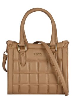 Eske - Women Beige Viviana Textured Handbag with Detachable Strap